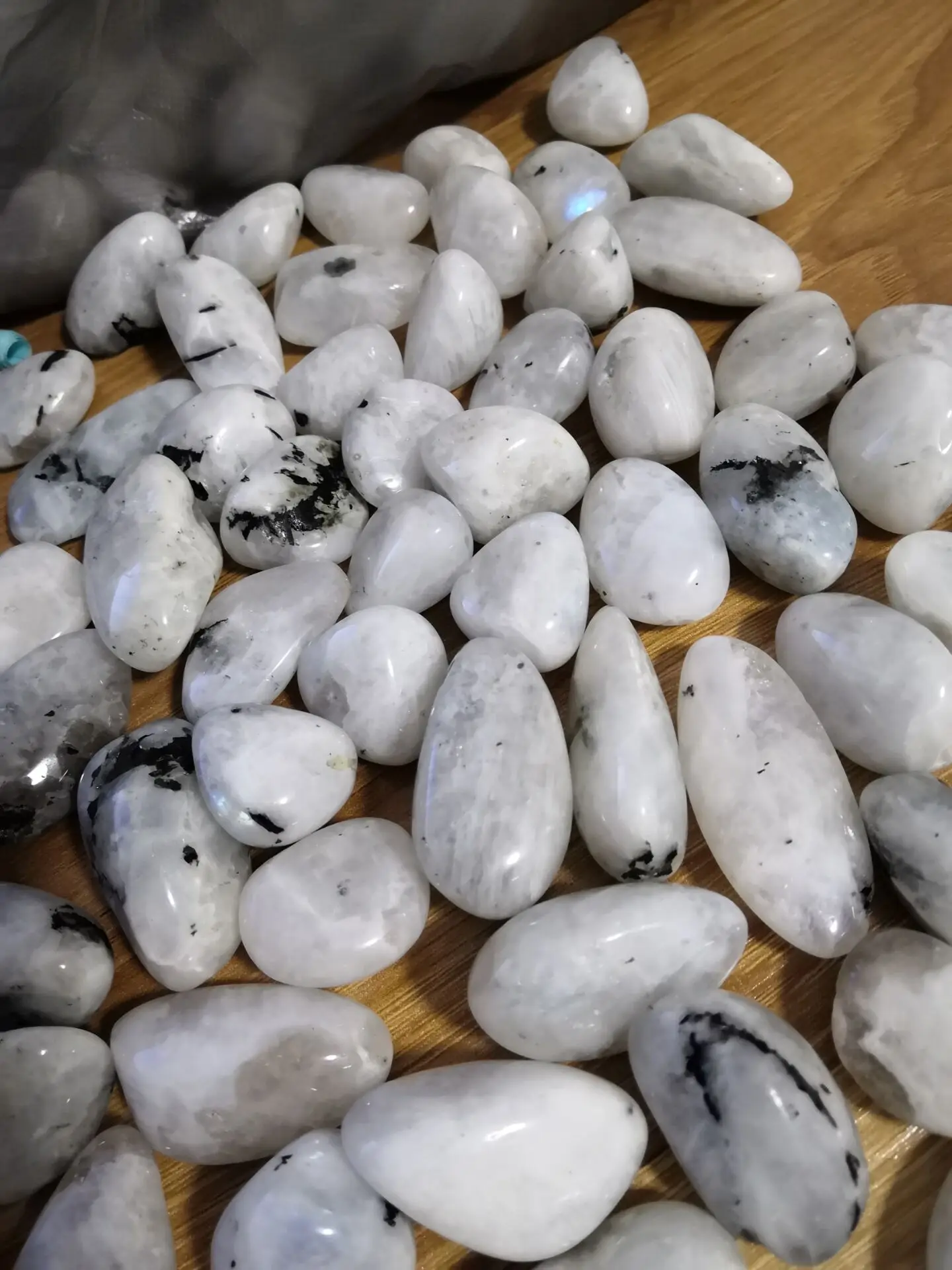 50G Rainbow Moonstone Tumbled Crystal Healing Stone