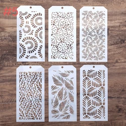 6 PCS DIY Craft Poppy Tropical Leaf Stencil for DIY Scrapbooking Stamping Album Crafts Decorative Paper Cards