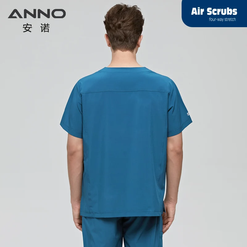 ANNO Scrubs Set with Spandex Hospital Work Nursing Medical Uniforms Quality Stretch Fabric surgical Suit Unisex Dental Clothing