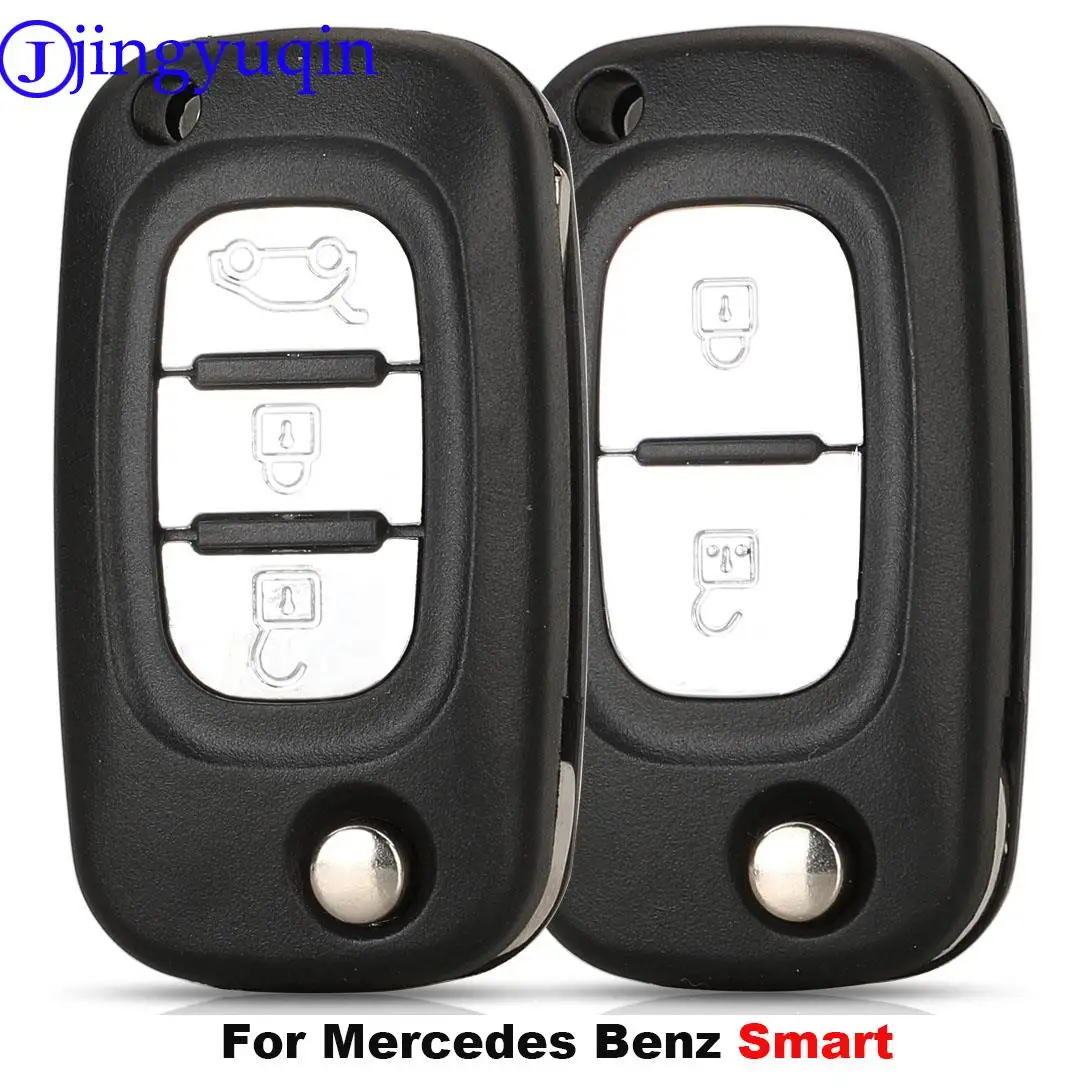 jingyuqin 2/3 Buttons Remote Car Key Shell Case Cover Fob For Mercedes Benz Smart Fortwo 453 Forfour 2015 2016 2017 Folding Key