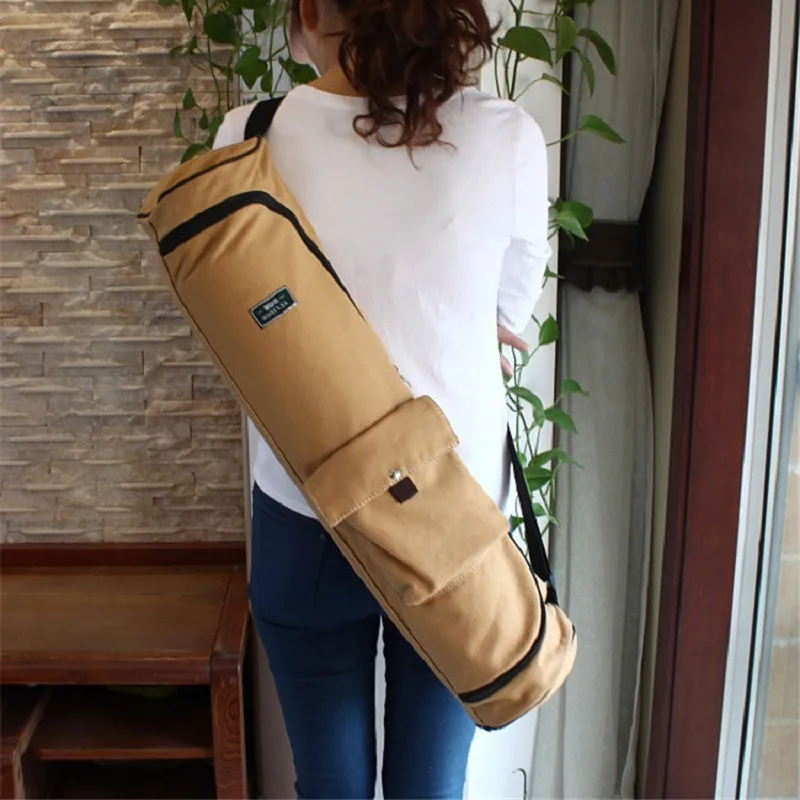 

Canvas Sports Bag for Fitness, Yoga Backpack, Portable Yoga Mat Bag, Lengthen Yoga Bag, Pilates Mat Case, Sport Carriers