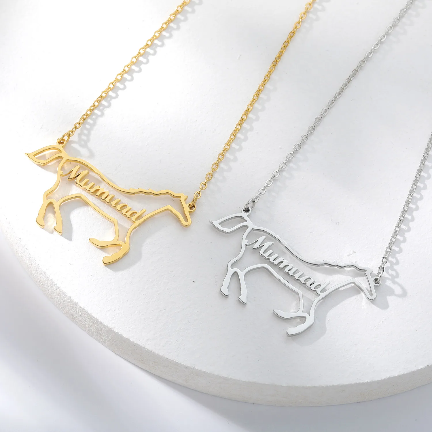 Custom Jewelry Personalized Horse Name Necklace For Women Handmade Animal Jewelry Nameplate Choker Necklace Men Bijoux BFF