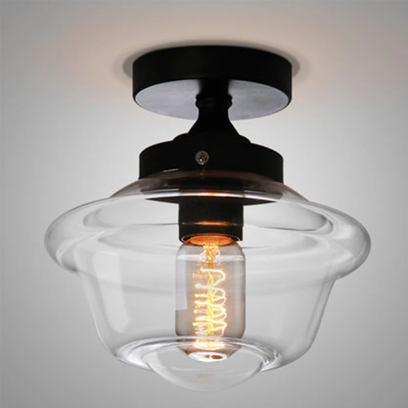 Glass pineapple loft industrial style American style creative corridor balcony porch room E27 ceiling lamp
