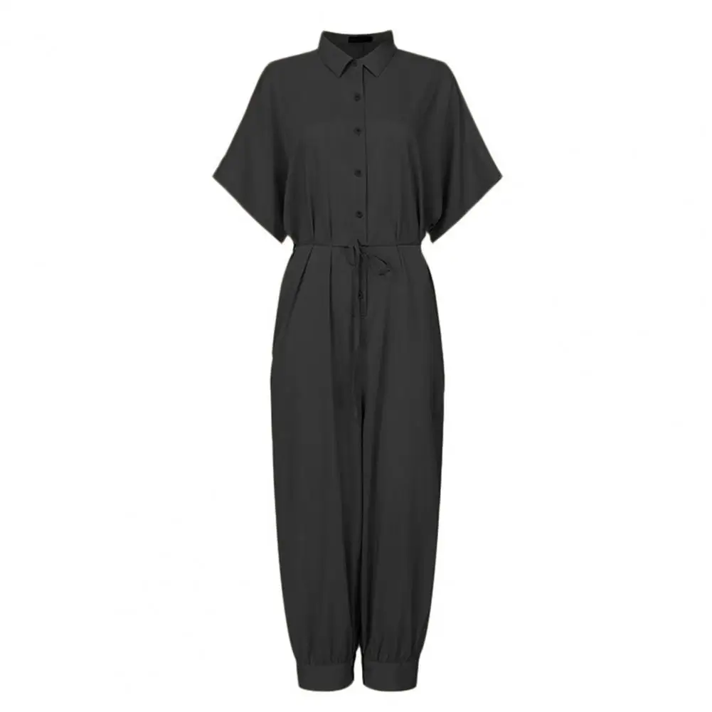 Zomer Vrouwen Jumpsuit Effen Kleur Revers Romper Leisure Hoge Taille Elegante Jumpuits Mode Toevallige Jumpsuit Dagelijkse Slijtage