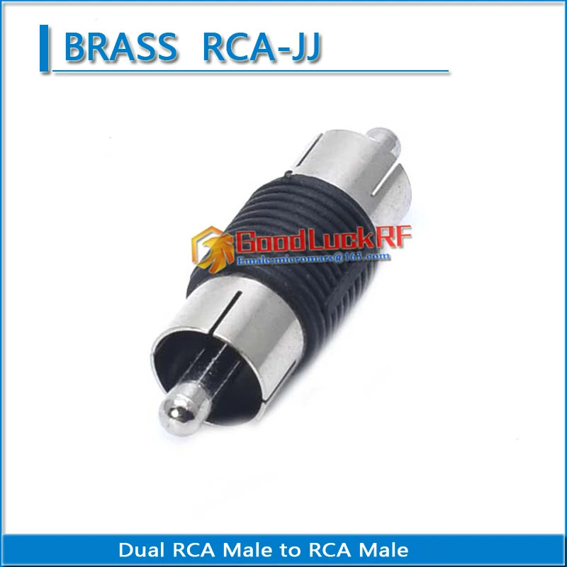 Dual RCA Male to RCA Male audio and video connection Brass lotus AV plug RF connector extension conversion