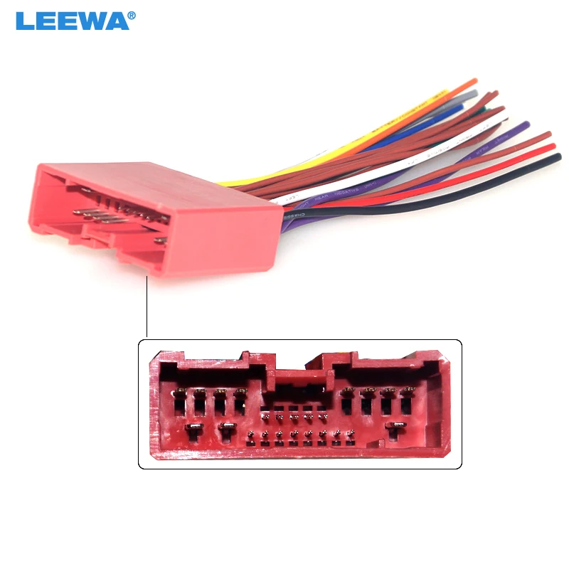 LEEWA Car Radio Audio 24Pin Wiring Harness Adapter for Mazda Install Aftermarket Audio Stereo Wire Plug Cable #CA6475