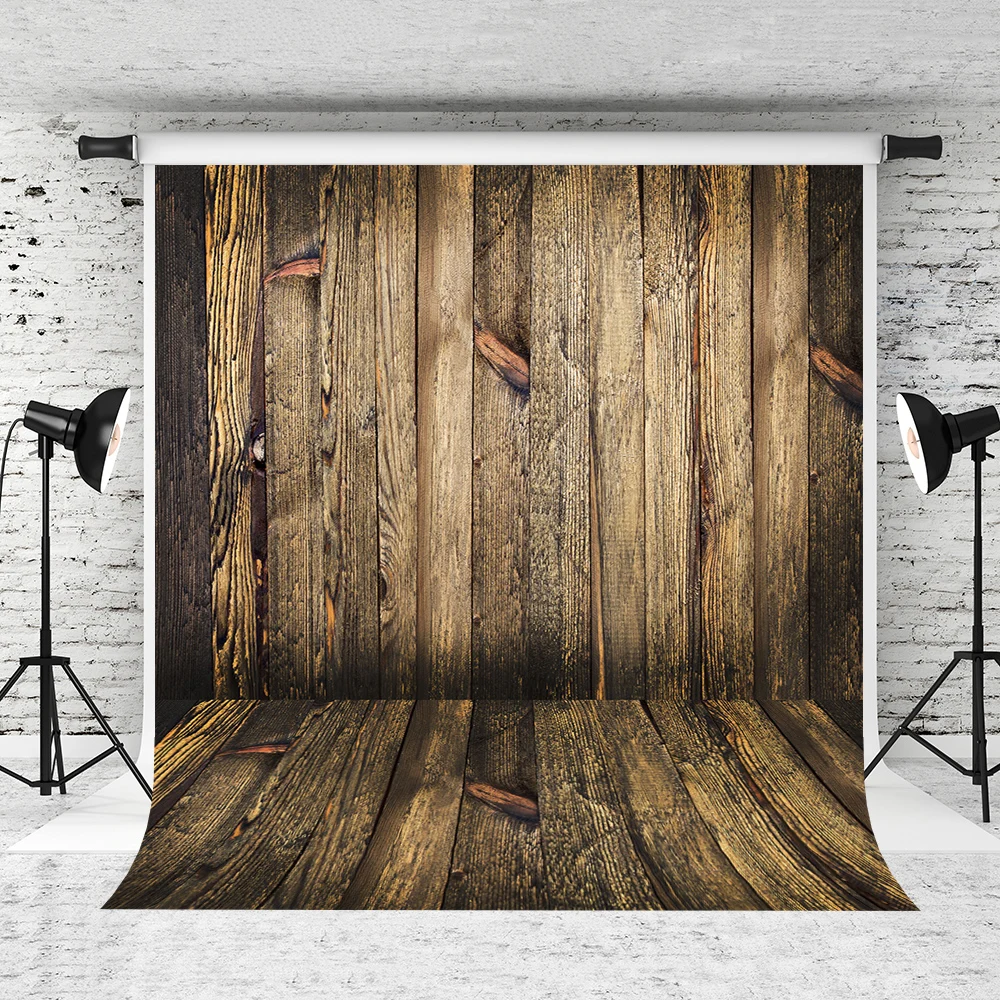 

VinylBDS 10x10ft Retro Wooden Wall Photography Backdrop Chileren Backgrounds For Photo Studio