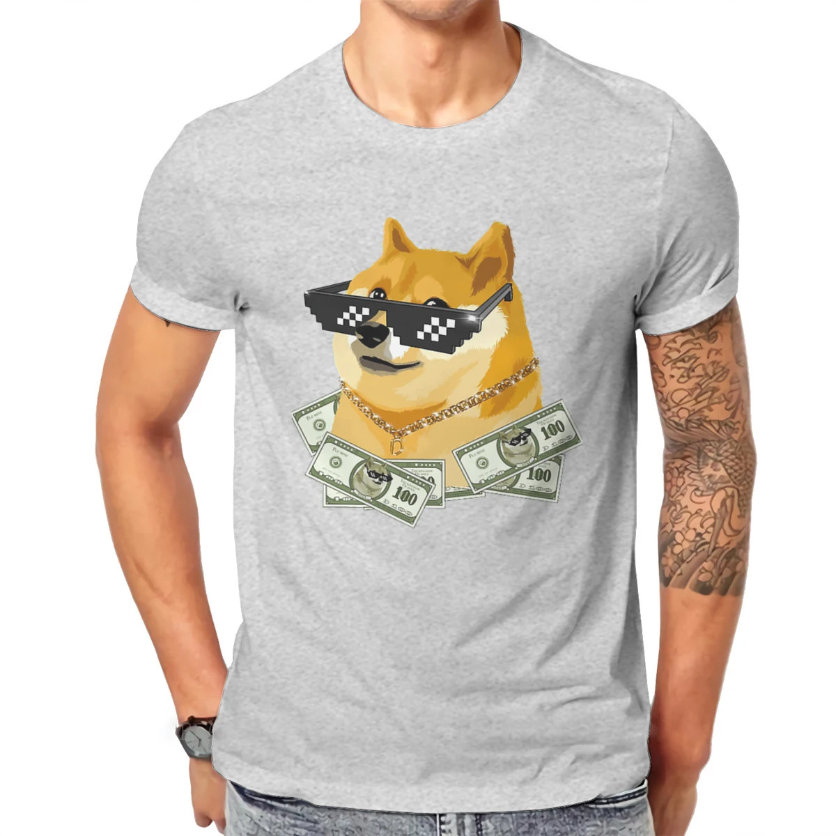 Crypto Cryptocurrency DogeCoin Doge T Shirt Classic Grunge Summer Big size Cotton Men's Tops Harajuku O-Neck TShirt