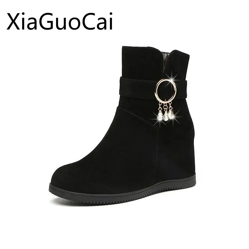 Wedges Women Winter Snow Boots High Heels Cotton Ladies Snow Boots Winter Outdoors Warm Women Platform Boots