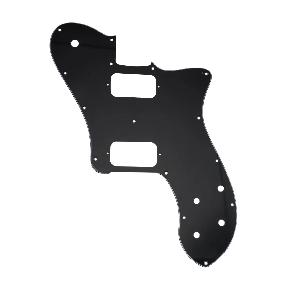 Musiclily Pro 15 Holes Uncovered HH Guitar Pickguard for Mexico Fender 72 Tele Deluxe Style Electric Guitar, 3ply Black