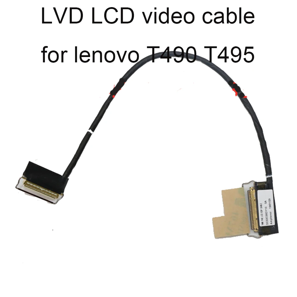 T490 LCD LVDS kabel wideo dla Lenovo ThinkPad T495 2K 3K FHD 1920*1080 WQHD 01YT38 02HK974 02HK975 DC02C00DY20 40Pin złącza