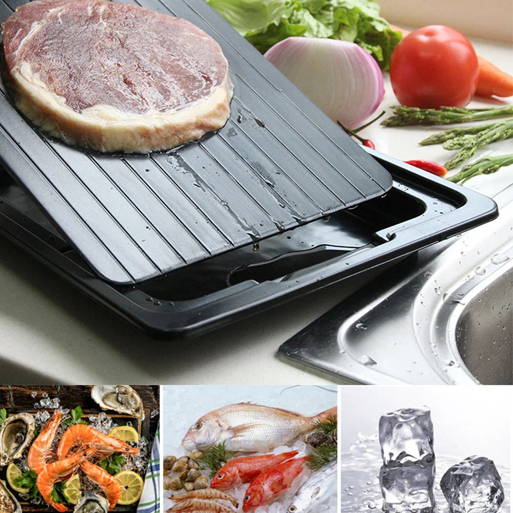 ROLKETU Fast Defrosting Tray Thaw frozen Food Meat Fruit Quick Defrosting Plate Board Defrost Kitchen Gadget Tool Dropshipping