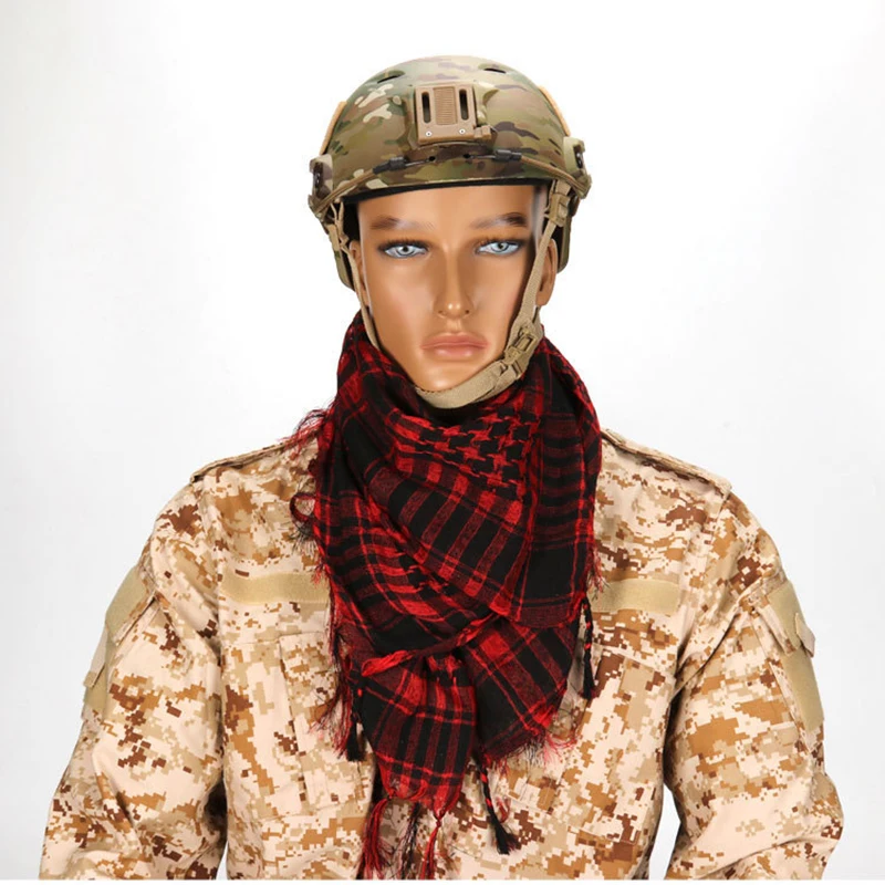 1pc Arabic Tactical Scarves Square Shawl Fishing Scarf Outdoor Sports Hiking Dust Windproof Military Desert Shemagh Keffiyeh