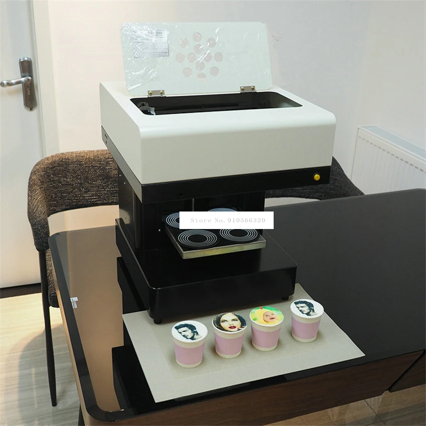 

Printer Milk tea Yogurt Cake Electric Printing Machine 220V/110V 46W Art Coffee Drinks Printer Fast Speed 4 Cups Selfies Coffee