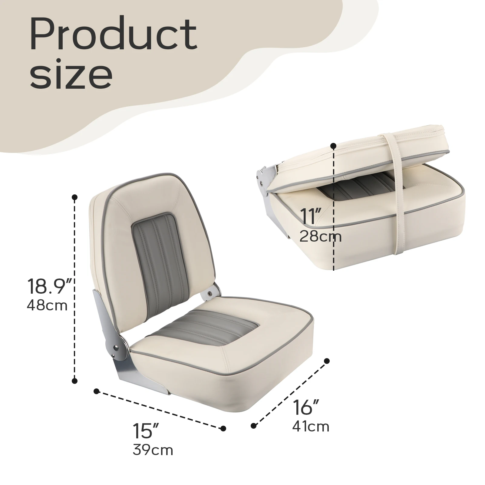 Asiento giratorio plegable para barco – Aluminio y FRP para pesca - imagen 2