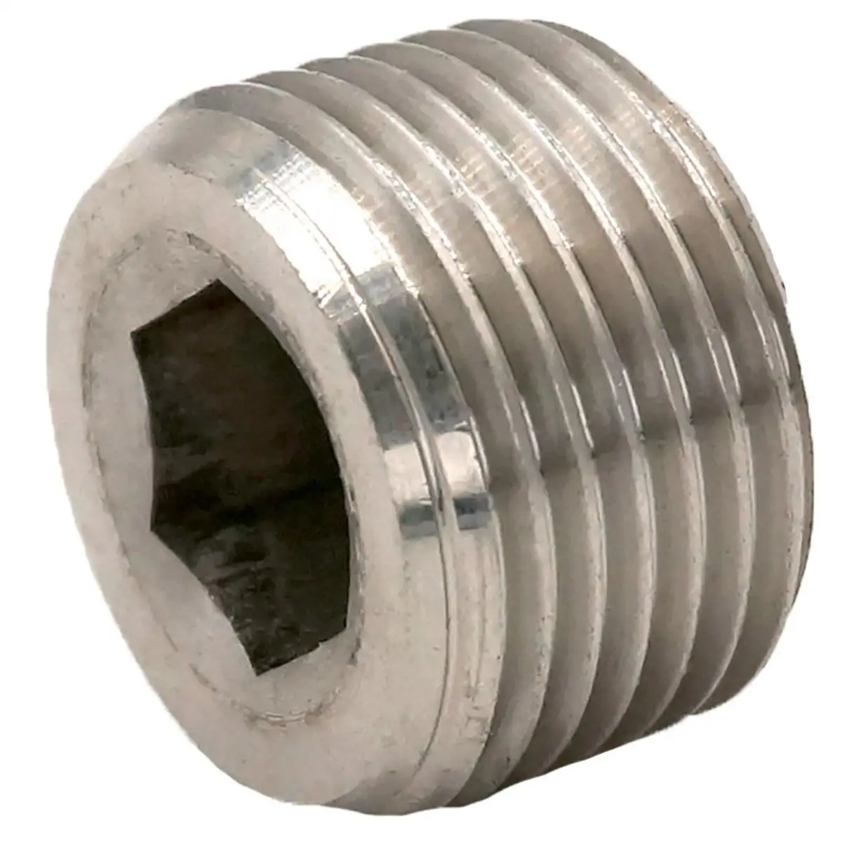 3/8" BSP Male 304 Stainless Steel Pipe Fitting Countersunk Plug Internal hex head socket