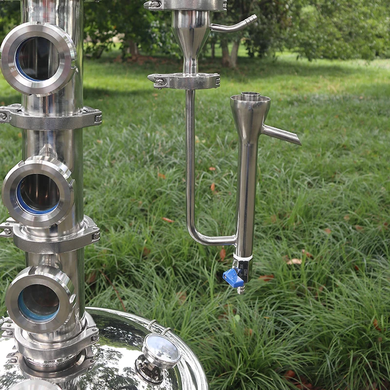 HOOLOO ST50 المنزل المقطر الفولاذ المقاوم للصدأ الكحول لا تزال العمود النحاس فقاعة لوحات ويسكي الفودكا آلة بروير Moonshine لا تزال