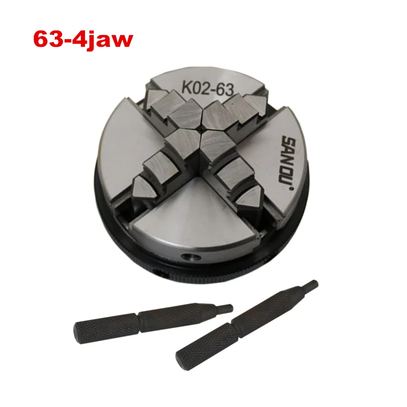Tornio per legno autocentrante manuale Chuck 3 ganasce 4 ganasce 50 65mm tornio per legno Chuck biella per tornio per legno in metallo fai-da-te