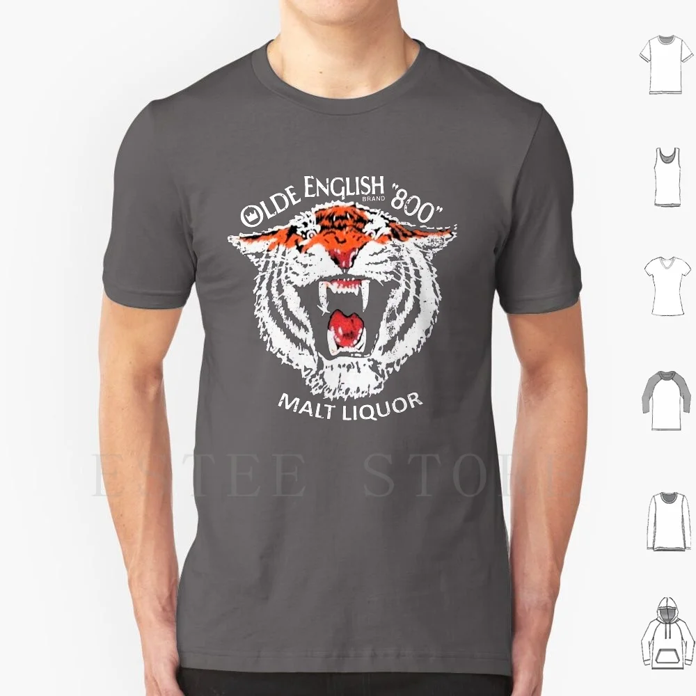 Olde English Tiger ( Vintage 80s ) T Shirt Cotton Men DIY Print Old Olde English Liquor 800 Malt Beer Drink Drunk Adult Party
