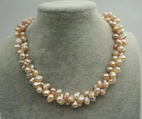 

New Favorite Pearl Jewelry 2rows Lavender Baroque Freshwater Pearls Necklace Party Birthday Love Mothers Day Fine Lady Gift