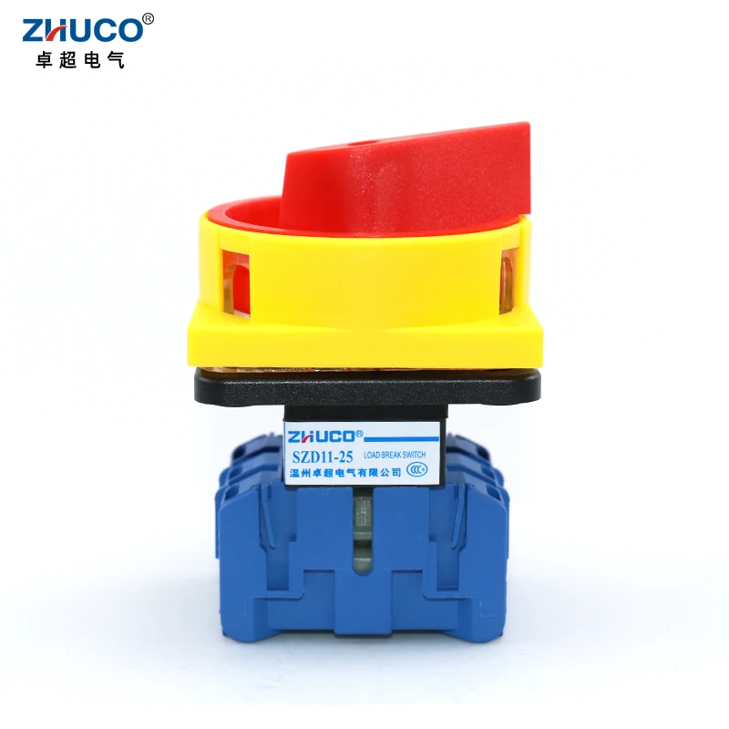 

ZHUCO SZD11-25/300010 25A 3 Poles OFF ON Load break Isolator Switch 3P With Padlock Panel Changeover Disconnect Cam Switch