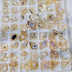 100Pcs Nail Art Zircon Charms Random Designs Korean Luxury Jewelry For Nail Art Decoration Fashion Many Different Shapes Stones