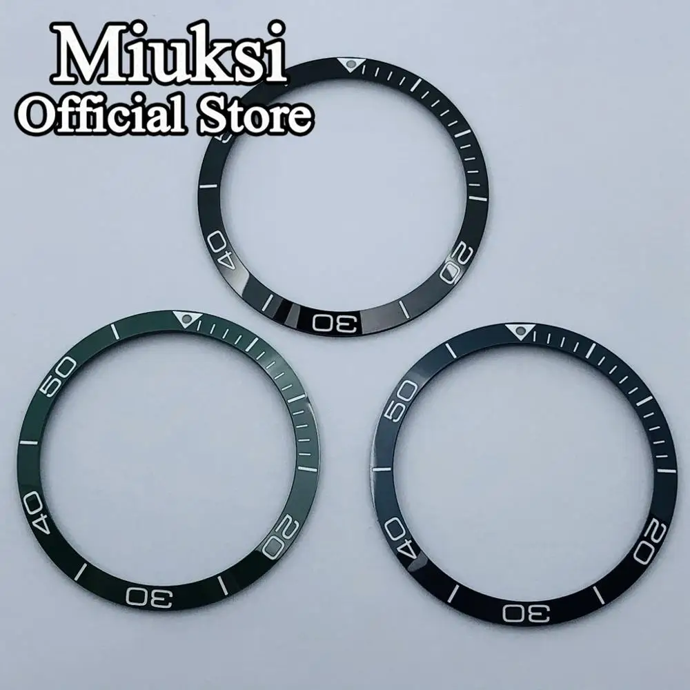 Miuksi 39mm black/dark blue/green bezel Insert ceramic bezel watch accessories fit 41mm men\'s watches