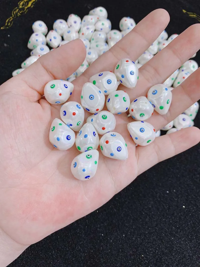 2020 Jewelry Finding Beads Eyes Drip process Beads Connector For Jewelry Making DIY Straight hole  irregular Beads 10pcs