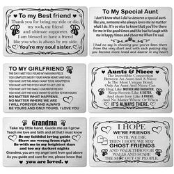 Stainless Steel Wallet Card Postcard Family TO MY GRANDSON GRANDDAUGHTER Friend SISTER Niece Aunt Couple Christmas Gift trendy