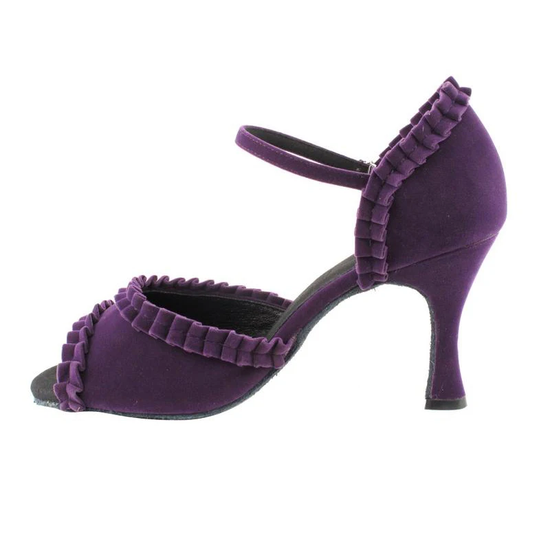 Customize Summer Style Purple Dance Shoe Women Flock Latin Dance Shoes Soft Bottom Ballroom Salsa Shoe Bachata Party Dance Shoes