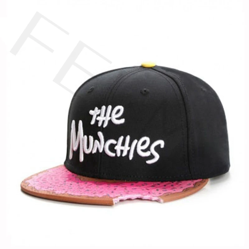 FEI M Fashion MUNCHIES Adjustable Snapback Cap Girl Boy Donuts Hip Hop Baseball Cap Street Dance Adult Casual Sports Sun Hat 1