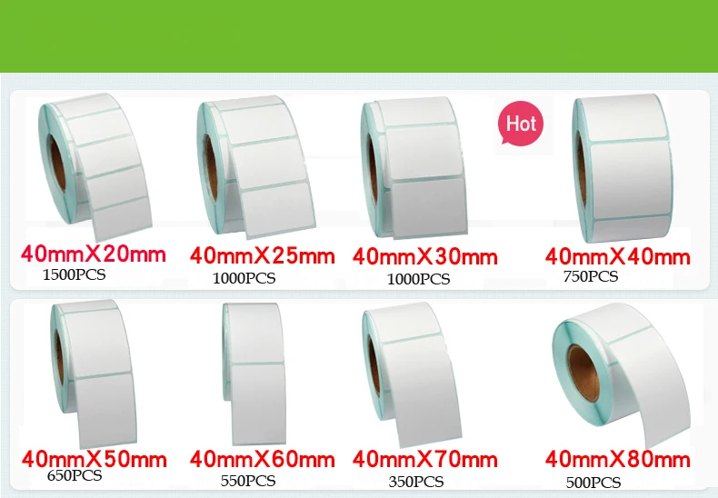 White Blank, Waterproof, Oil-Proof, Scratch-Proof, Thermal Paper 50*30 20 25 60X40 70 80 Self-Adhesive Barcode Printing