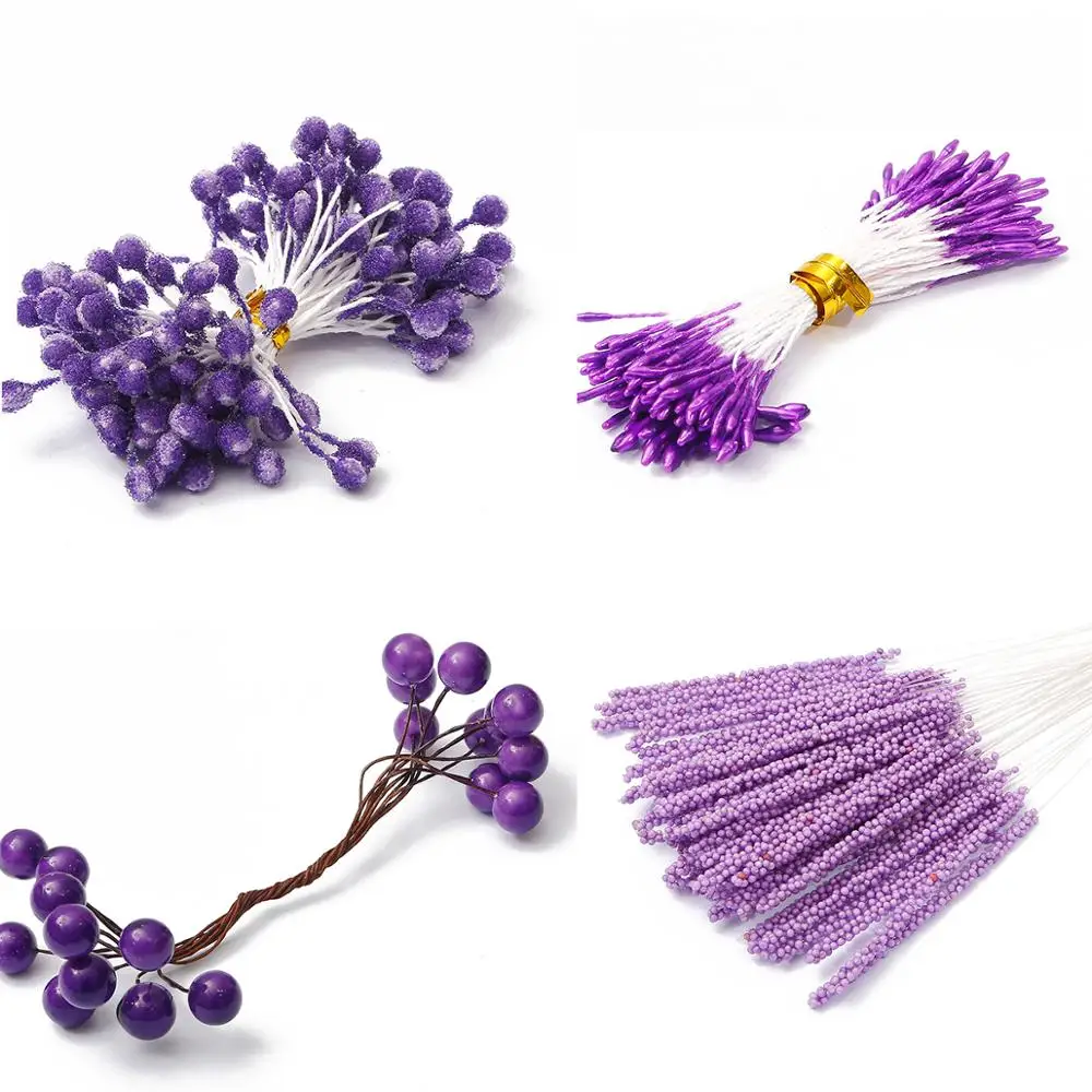 90 قطعة الزهور الاصطناعية الأحمر الأصفر السداة التوت حزمة الأرجواني الأصفر الكرز DIY بها بنفسك عيد الميلاد كعكة الزفاف هدية صندوق اكاليل ديكور #3