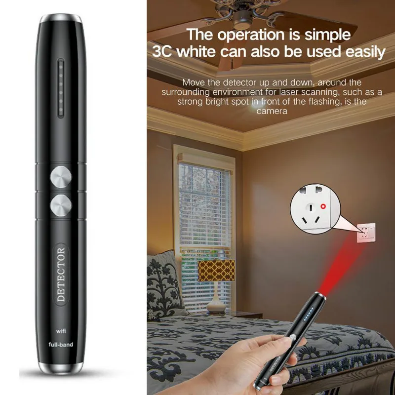 Detector de cámara Anti oculta, dispositivo espía, trampa inalámbrica, señal RF, Micro Cámara, Mini videocámara, escáner, cámara espía