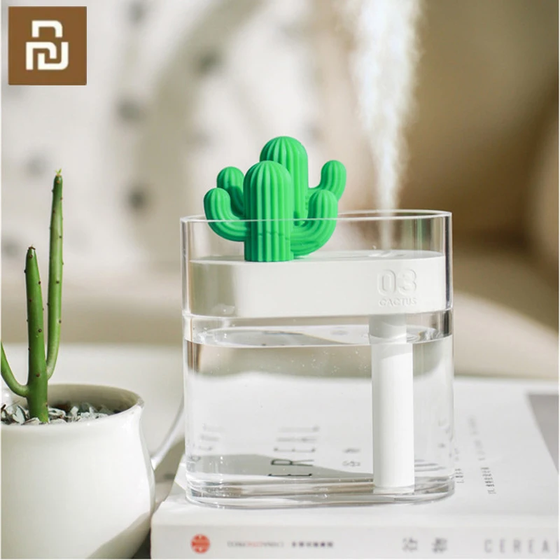 XiamiYoupin 319 واضح الصبار بالموجات فوق الصوتية الهواء المرطب 160 مللي ضوء اللون USB لتنقية الهواء أنيون ميست صانع رذاذ الماء