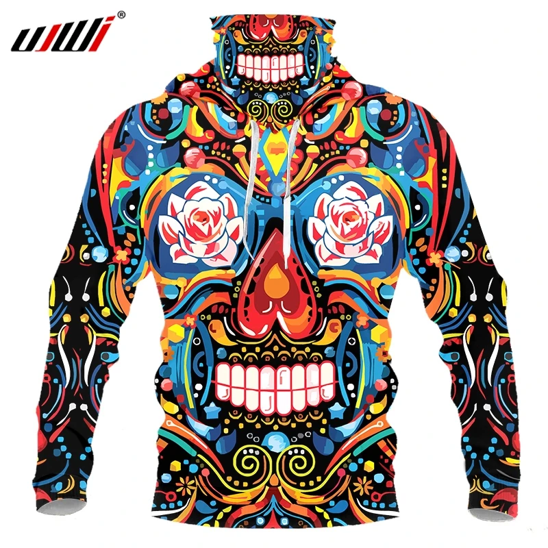 

UJWI 2020 New Trend Pattern skull Men's Mask Hoodies 3D Punk Rock Man Pullover Printed Fashion Mask Streetwear Unisex Clothing