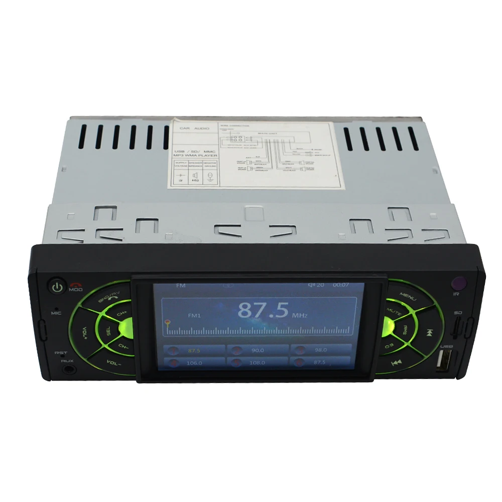 Autoradio Car Radio 1 Din Audio Stereo USB AUX FM TF MP5 Player 1din car radio Bluetooth With Remote Control LEDRear View Camera