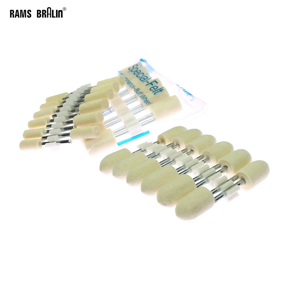 

12 pcs/bag Wool Felt Polishing Bobs 3mm Shaft Mounted Point for Molds Mirror Polishing Drill Rotary Power Tool