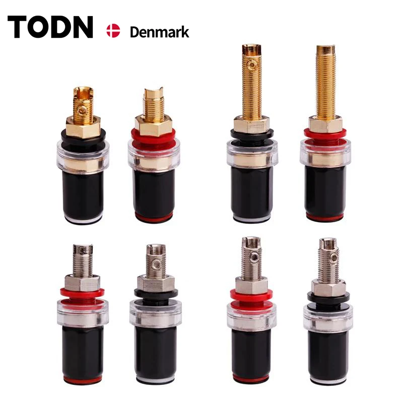 

4pcs Black &Red Free Welding Copper Speaker Amplifier Terminal for 4mm Banana Plug