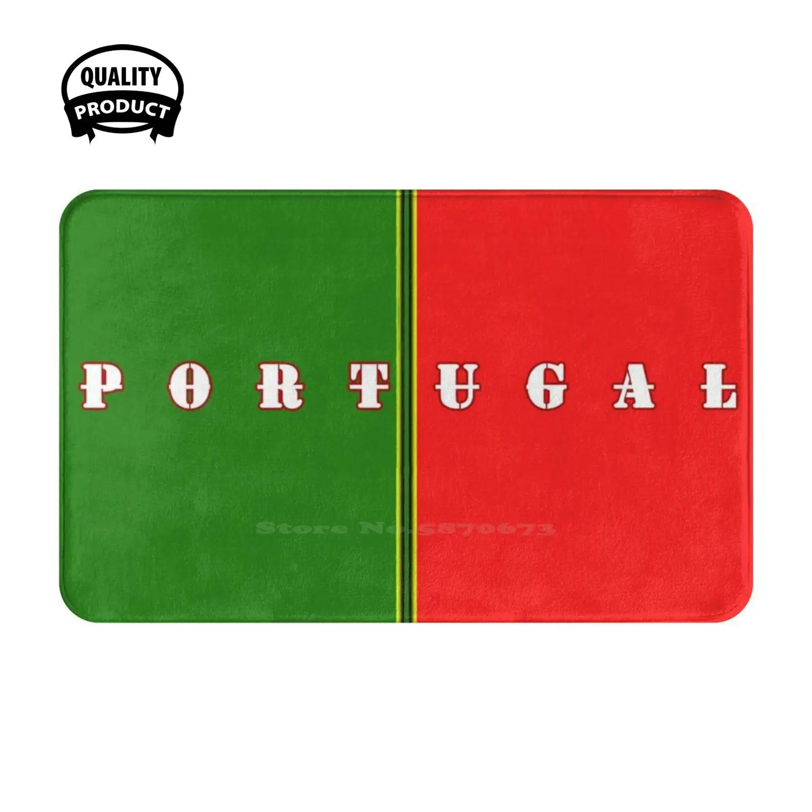 Portugal Soft Cushion Home Carpet Door Mat Car Rug Portugal Red Green Two Tone Country Europe