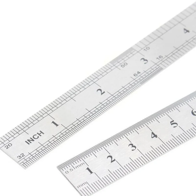 15-30 Cm Double Side Scale Stainless Steel Straight Ruler Measuring Tool for Students  School Stationery Kids Gift