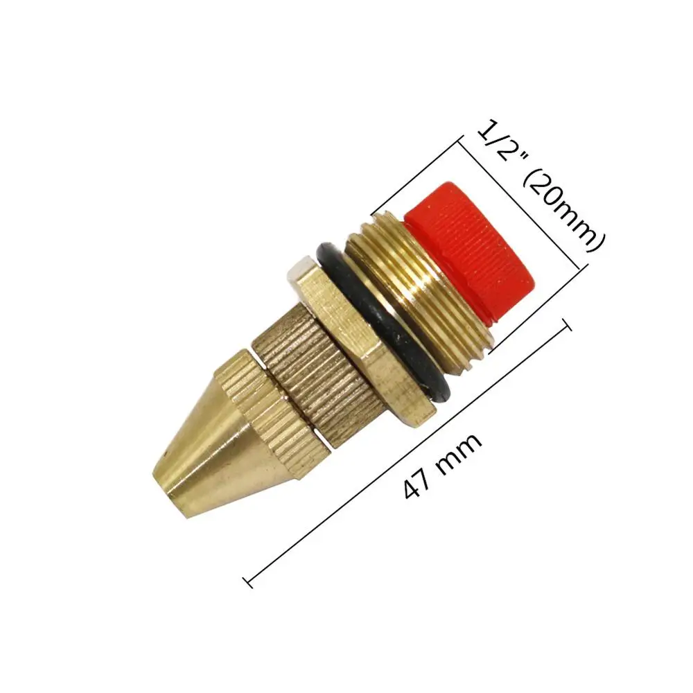 1/2 Inch Brass Spray Adjustable Water Misting Nozzles Garden Irrigation Water Mist Outdoor Cooling Systems Tools 2 Pcs