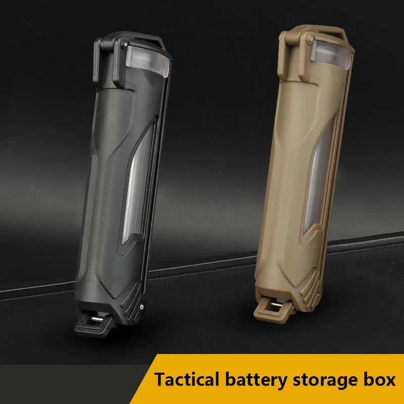 Tactical Military Battery Storage Box, Waterproof, Dustproof Battery Case, Adapted to CR123, AAA, AA Batteries,Nylon Material