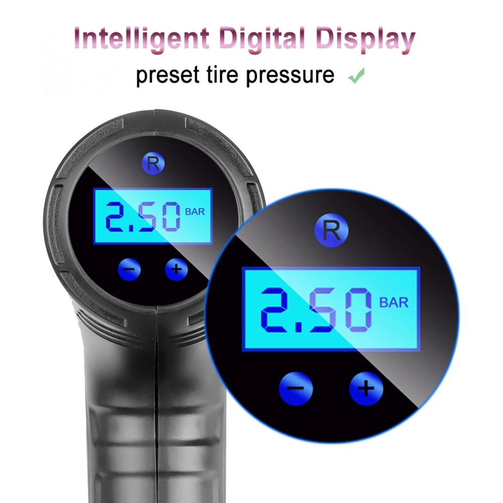 120W Rechargeable Air Compressor Wireless Inflatable Pump Portable Air Pump Digital Auto Car Automatic Tire Inflator Equipment