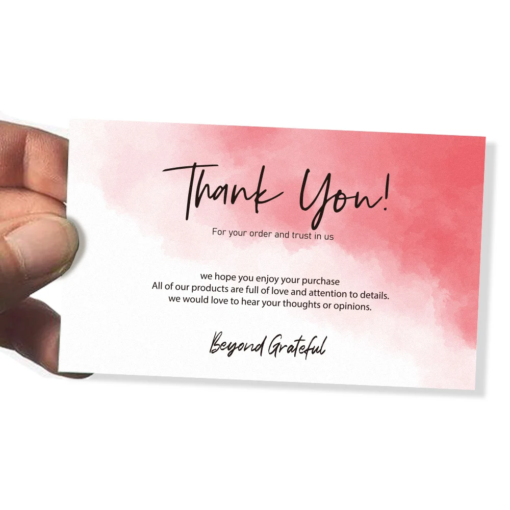 30Pcs Thank You For Your Order Card Blue Pink Thank You For Supporting Small Business Label Gift Decor Card Customizable Logo