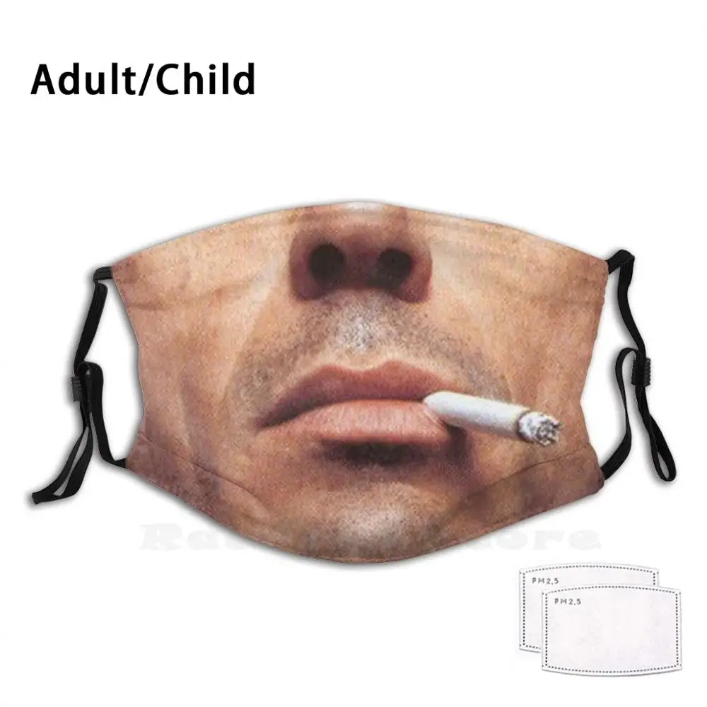 

Man Smoking Mask Adult Kids Anti Dust Filter Diy Mask Cigarette Smoke Cigar Smoking Cigarette Lips Lips Lipstick Face Close Cool