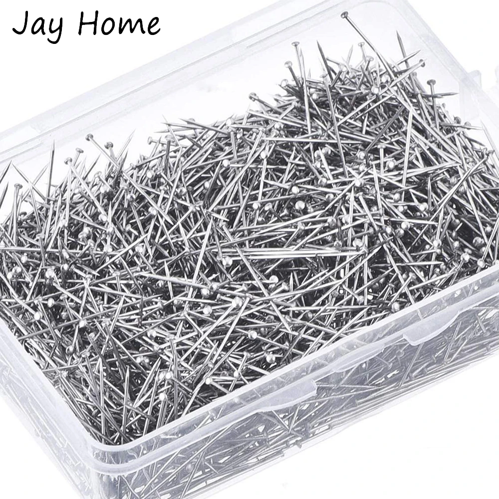 200Pcs Stainless Steel Sewing Pins 25mm Dressmaker Pins Fine Satin Pin for Jewelry Making Craft with Storage Box Sewing Supplies