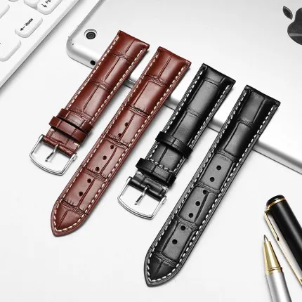 Watch Band for Longiness Masters Collection Watch Strap Belts Bracelets Cowhide Leather 19 20 21mm Strap Men cow leather