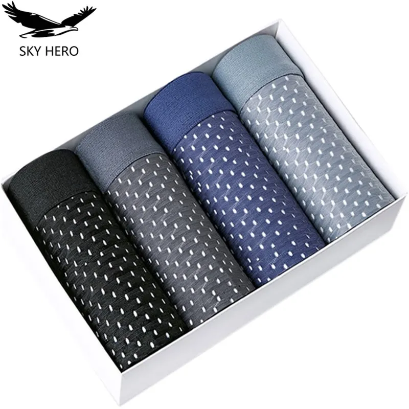4pcs/Lot Underpants Panties Mens Underwear Boxers Men's Soft for Man Nylon Comfortable Boxeador Male Shorts Mesh