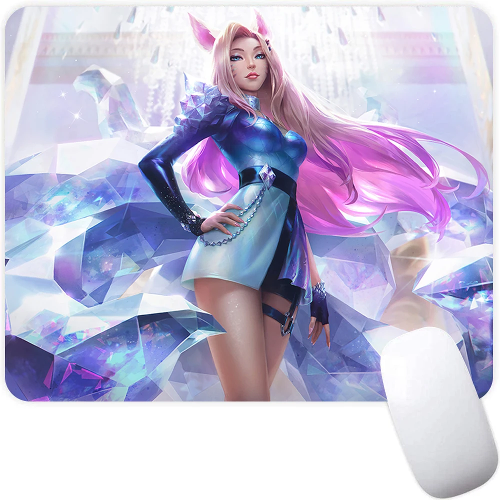 Nhỏ Miếng Lót Chuột Chơi Game Máy Tính Mousepad PC Game Thủ Chuột Thảm Laptop Mausepad Liên Minh Huyền Thoại Gợi Cảm Ahri Bàn Phím Thảm Bàn Làm Việc miếng Lót